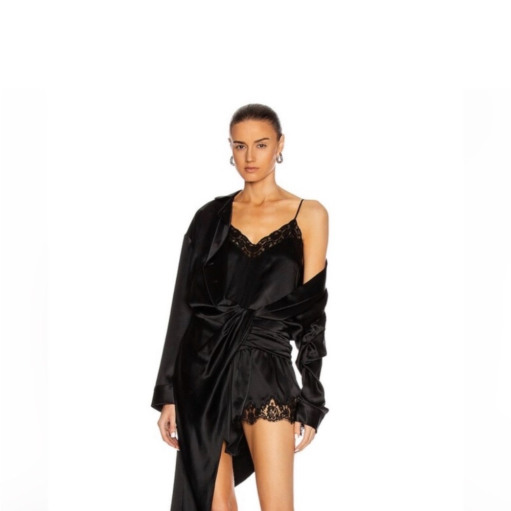 Alexander Wang Black Satin Robe